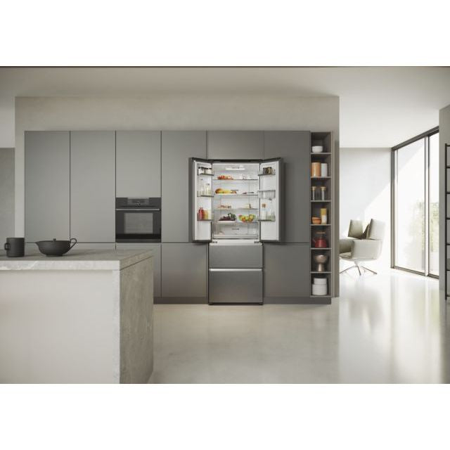 Haier FD 70 Series 5 444L Frost Free Multi Door freistehend Kühl-Gefrierkombination - Platinum Inox | HFR5719EWMP