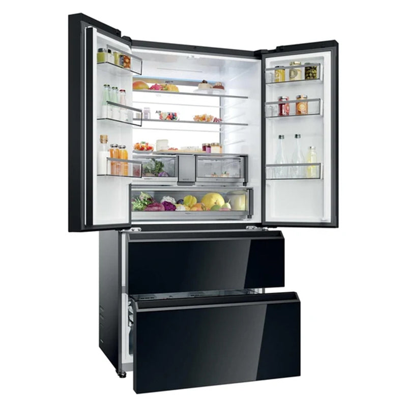 Haier FD 90 Series 7 703L freistehend French Door Kühl-Gefrierkombination - Glass Inox | HFR79F19DFGB
