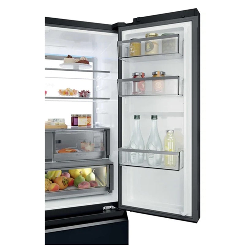 Haier FD 90 Series 7 703L freistehend French Door Kühl-Gefrierkombination - Glass Inox | HFR79F19DFGB