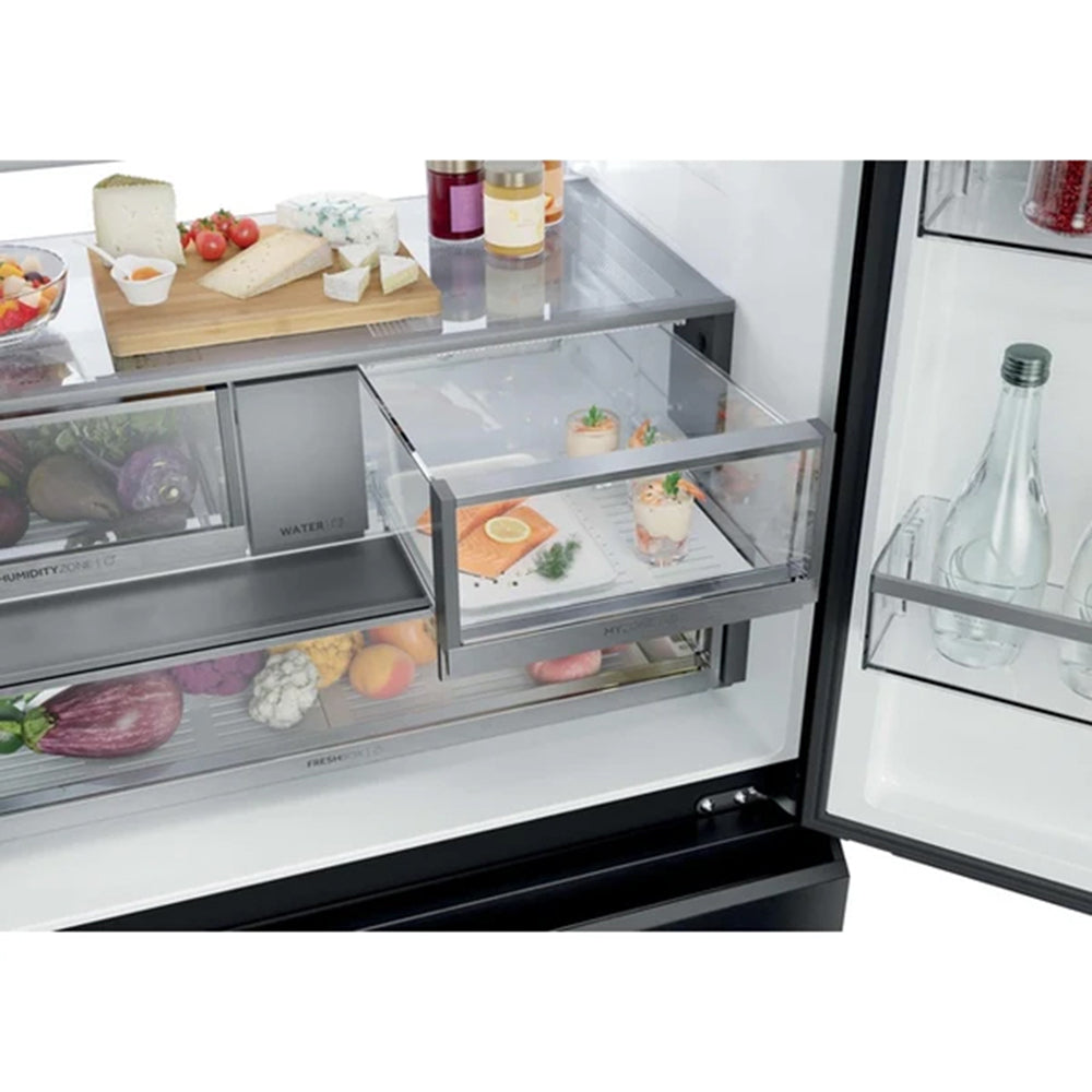 Haier FD 90 Series 7 703L freistehend French Door Kühl-Gefrierkombination - Glass Inox | HFR79F19DFGB
