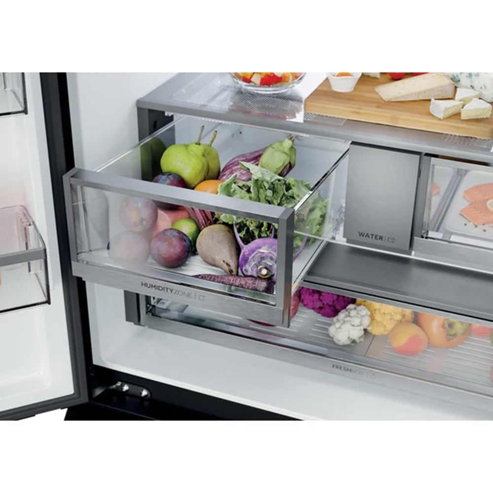 Haier FD 90 Series 7 703L freistehend French Door Kühl-Gefrierkombination - Glass Inox | HFR79F19DFGB