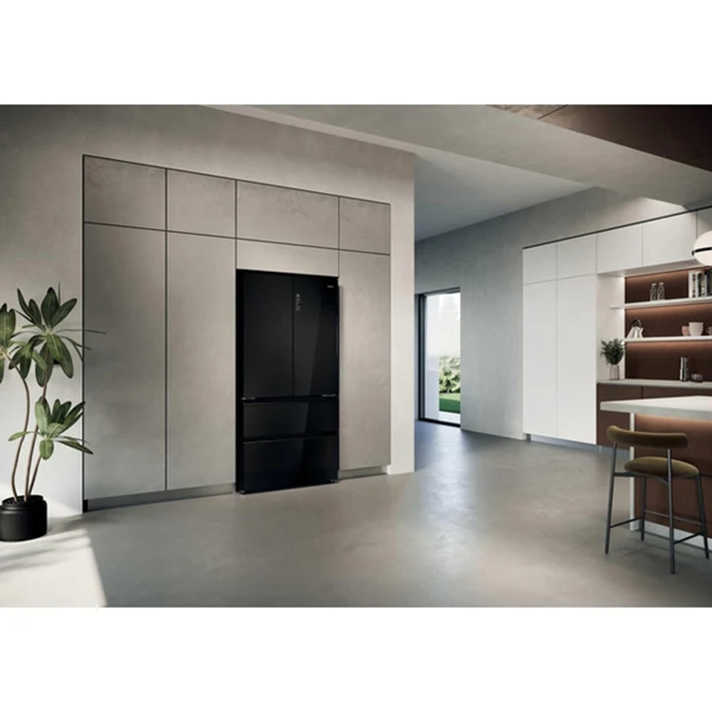 Haier FD 90 Series 7 703L freistehend French Door Kühl-Gefrierkombination - Glass Inox | HFR79F19DFGB