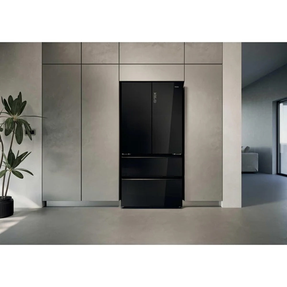 Haier FD 90 Series 7 703L freistehend French Door Kühl-Gefrierkombination - Glass Inox | HFR79F19DFGB