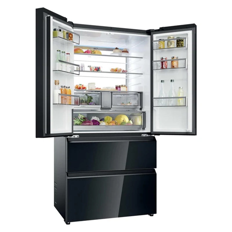 Haier FD 90 Series 7 703L freistehend French Door Kühl-Gefrierkombination - Glass Inox | HFR79F19DFGB