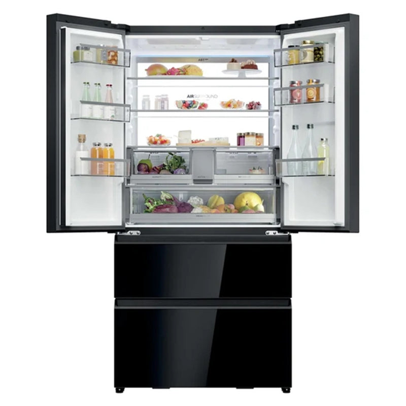 Haier FD 90 Series 7 703L freistehend French Door Kühl-Gefrierkombination - Glass Inox | HFR79F19DFGB