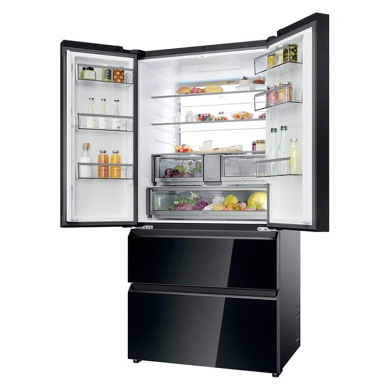 Haier FD 90 Series 7 703L freistehend French Door Kühl-Gefrierkombination - Glass Inox | HFR79F19DFGB
