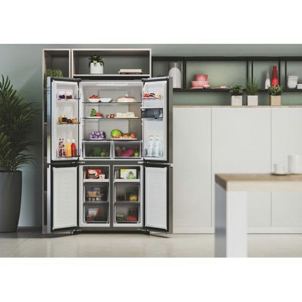 Hoover 463L freistehend American Kühl-Gefrierkombination - Gentle Silber | HHCR3818EWPL