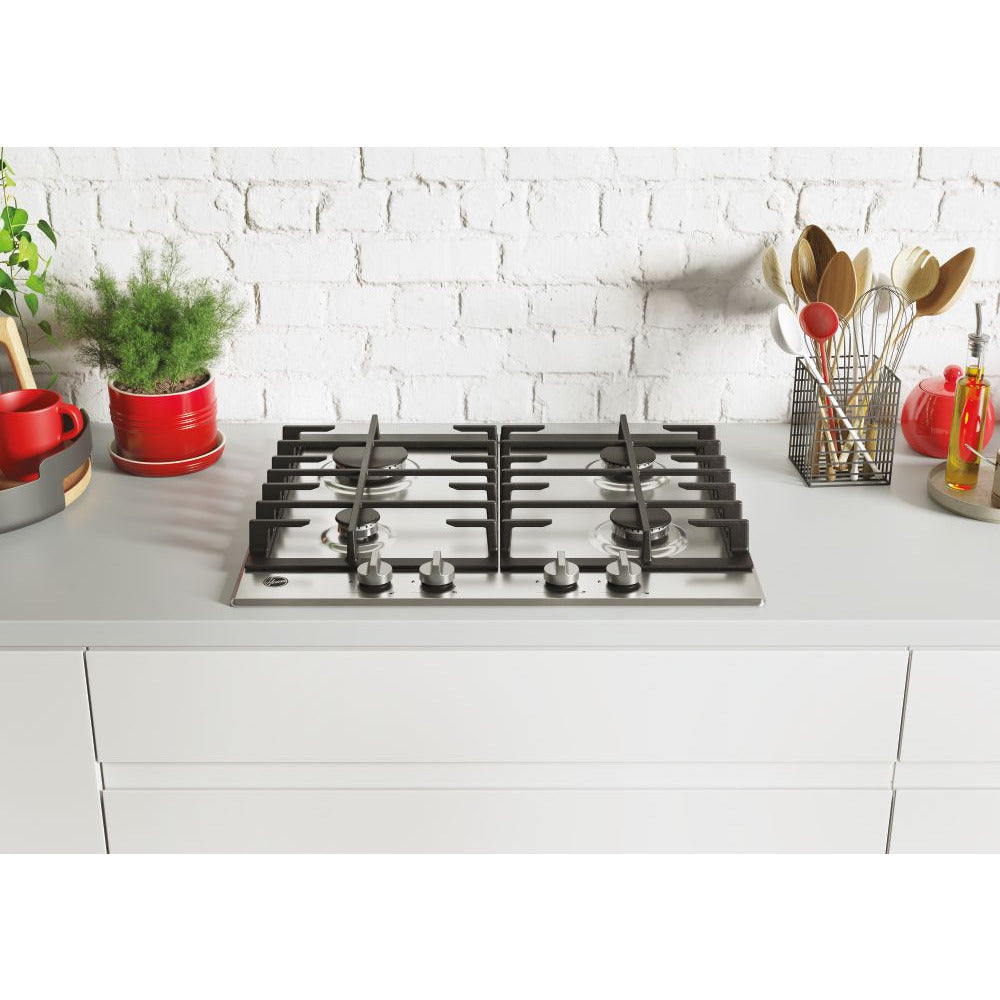 Hoover 4 Burner Einbau Gas Kochfeld - Edelstahl | HHG6BRK3X