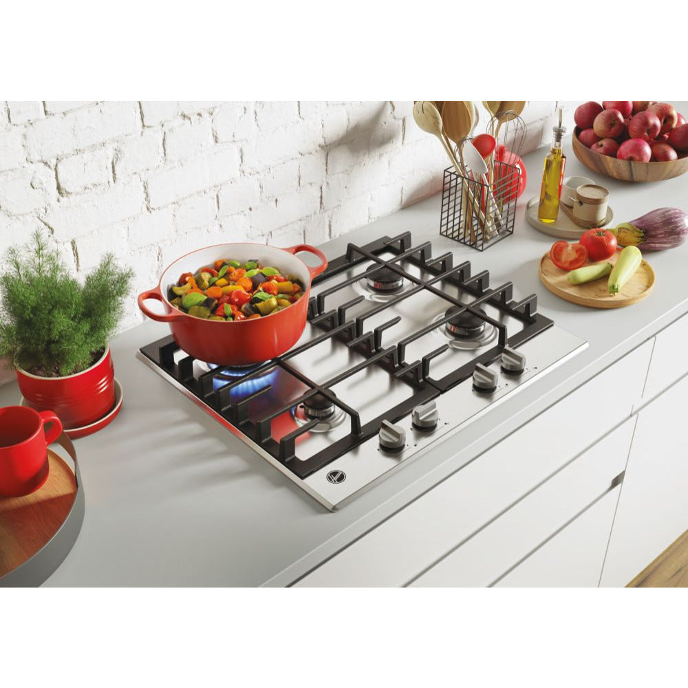 Hoover 4 Burner Einbau Gas Kochfeld - Edelstahl | HHG6BRK3X
