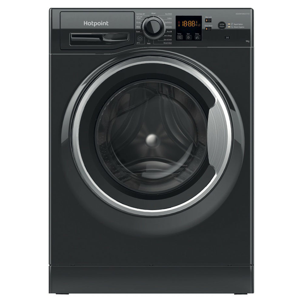 Hotpoint 9KG 1400RPM freistehend Waschmaschine - Schwarz | HNR9W64BSIRE
