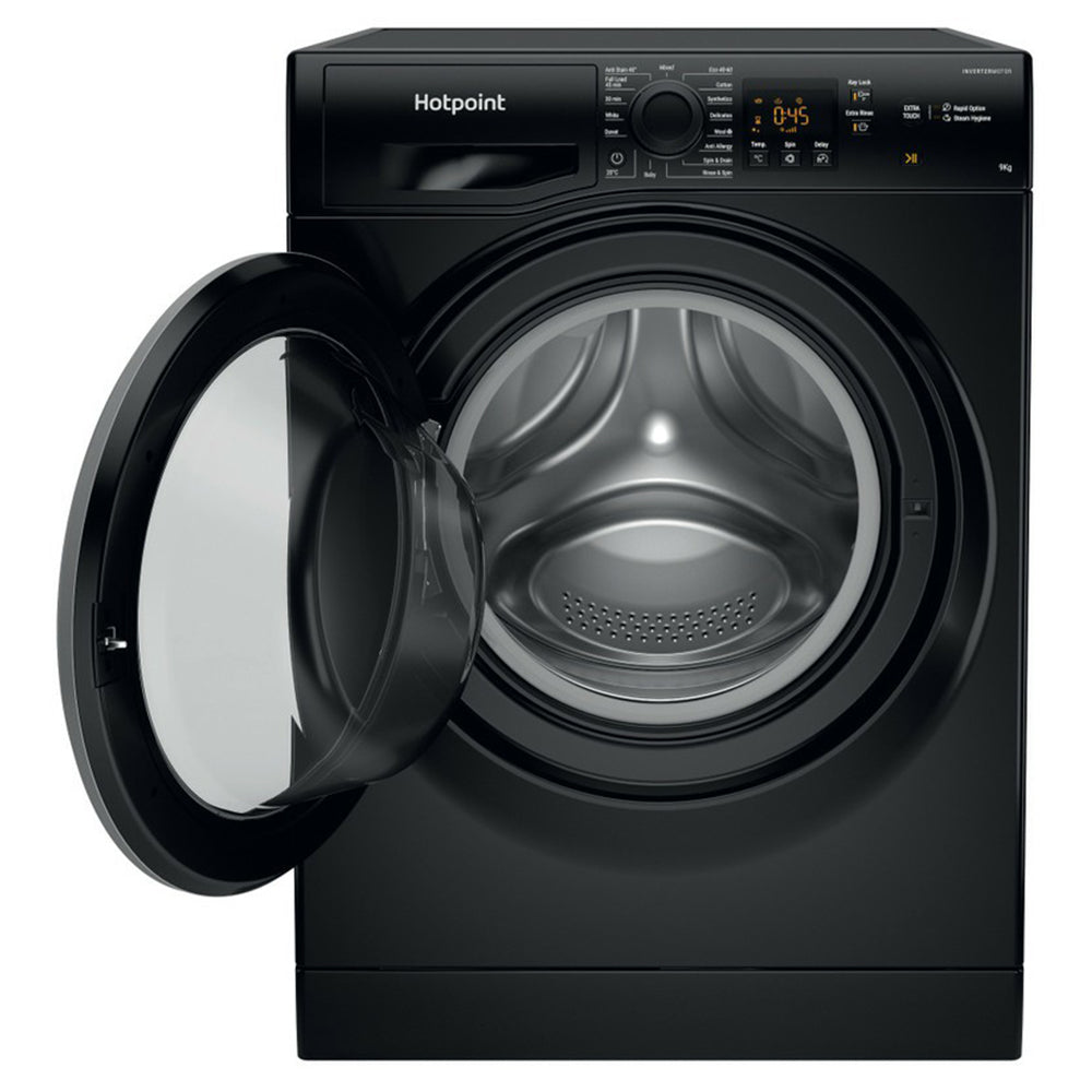 Hotpoint 9KG 1400RPM freistehend Waschmaschine - Schwarz | HNR9W64BSIRE