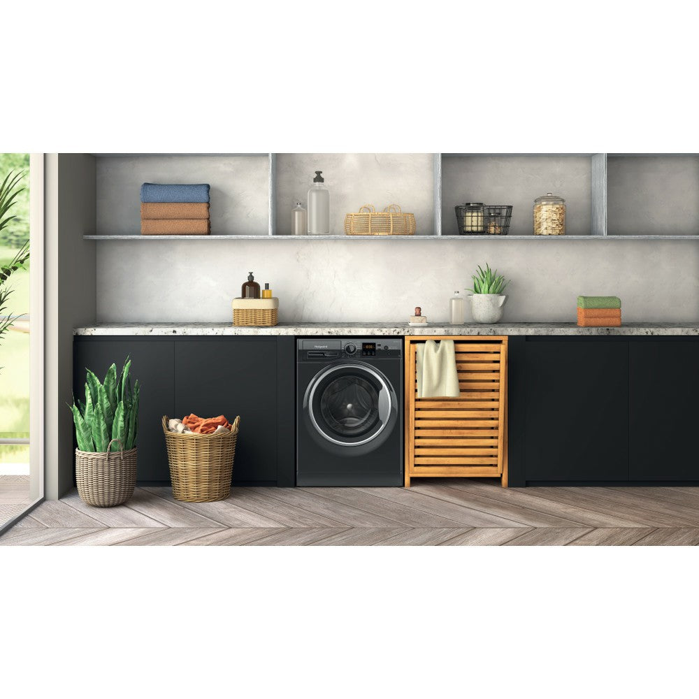 Hotpoint 9KG 1400RPM freistehend Waschmaschine - Schwarz | HNR9W64BSIRE