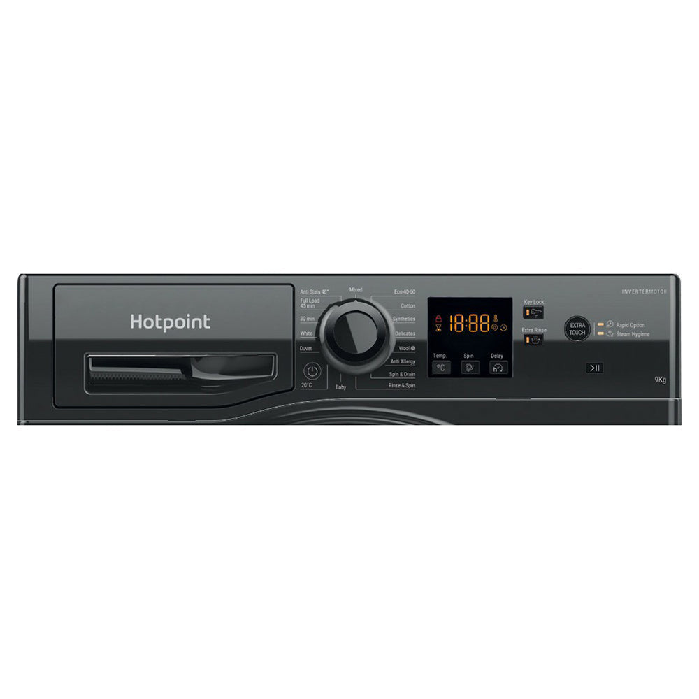 Hotpoint 9KG 1400RPM freistehend Waschmaschine - Schwarz | HNR9W64BSIRE