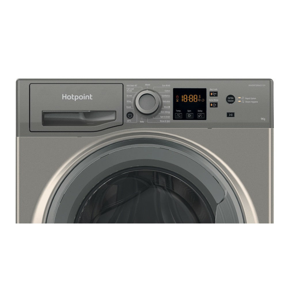 Hotpoint 9KG 1400RPM freistehend Waschmaschine - Graphit | HNR9W64GGIRE