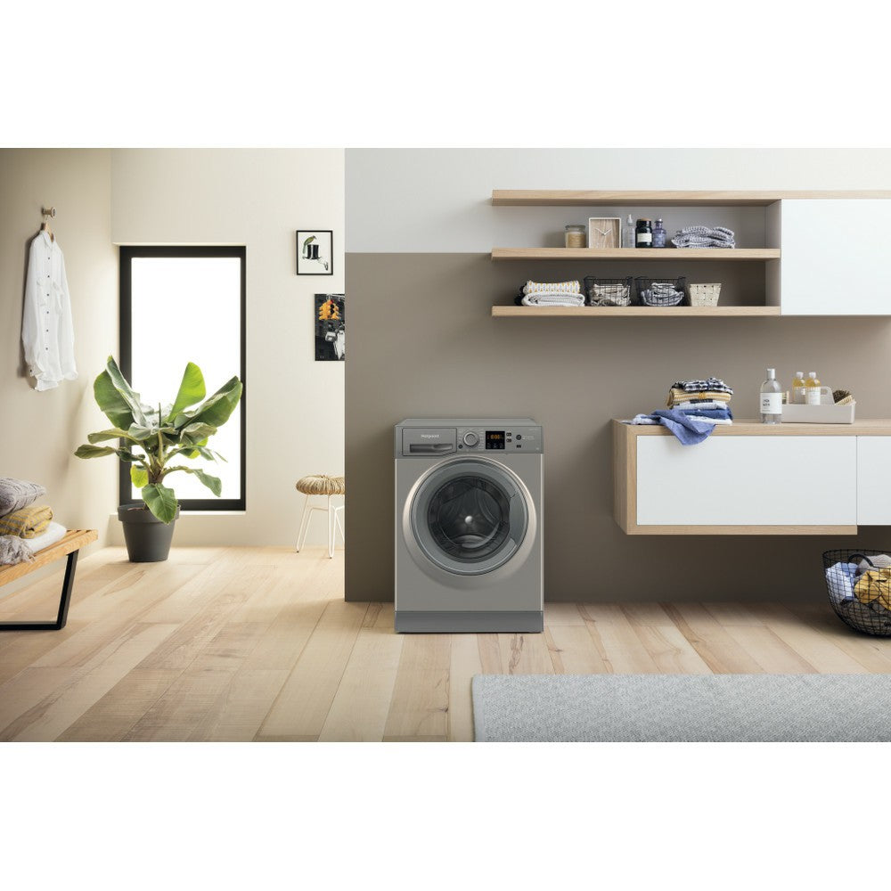 Hotpoint 9KG 1400RPM freistehend Waschmaschine - Graphit | HNR9W64GGIRE