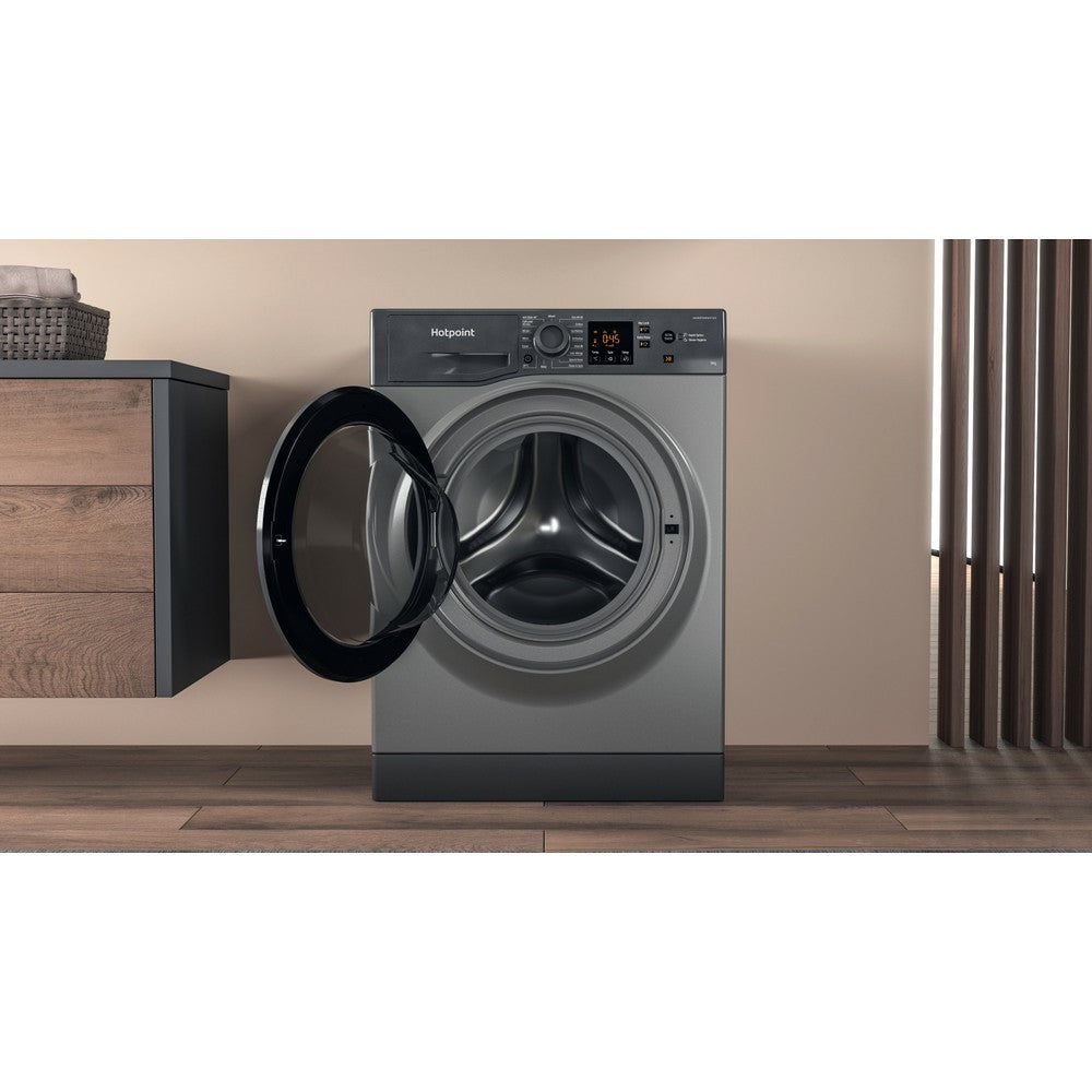 Hotpoint 9KG 1400RPM freistehend Waschmaschine - Graphit | HNR9W64GGIRE