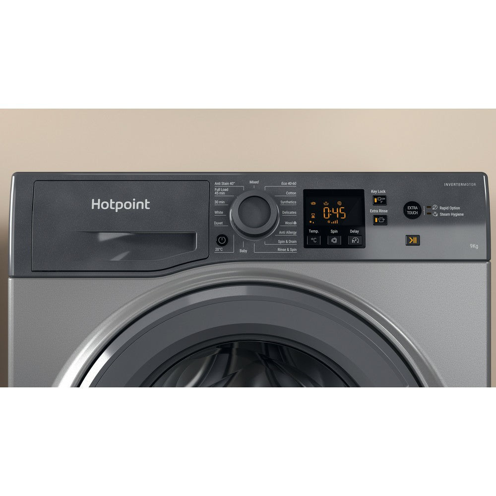 Hotpoint 9KG 1400RPM freistehend Waschmaschine - Graphit | HNR9W64GGIRE