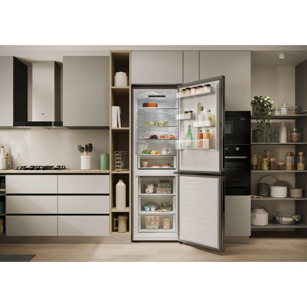 Hoover H-COMBI 300 355L Frost Free freistehend Kühl-Gefrierkombination - Inox | HONCQ2T618EXK