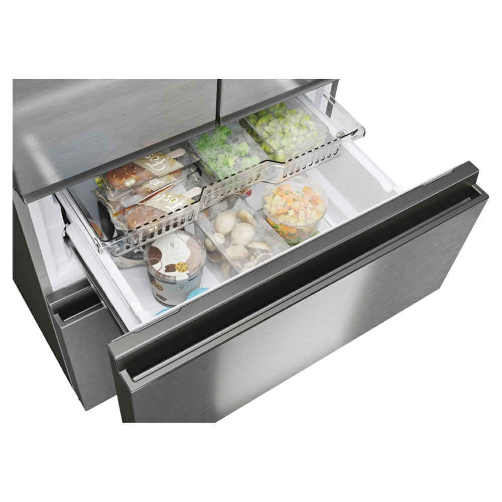 Hoover H-Kühlschrank 700 Maxi 402L Frost Free freistehend French Door Kühl-Gefrierkombination - Platinum Inox | HONFQ2T718EXK