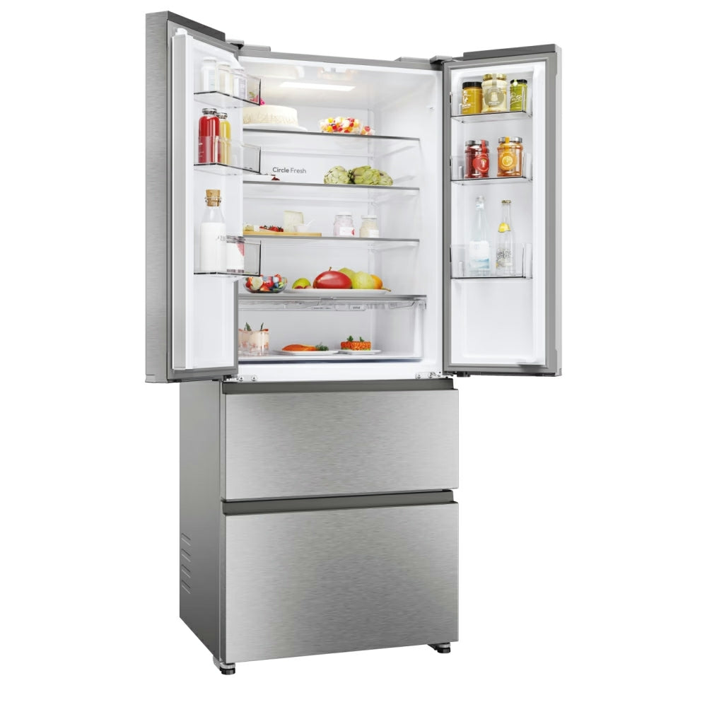 Hoover H-Kühlschrank 700 Maxi 402L Frost Free freistehend French Door Kühl-Gefrierkombination - Platinum Inox | HONFQ2T718EXK