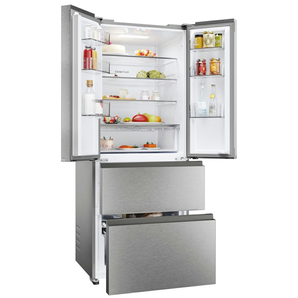 Hoover H-Kühlschrank 700 Maxi 402L Frost Free freistehend French Door Kühl-Gefrierkombination - Platinum Inox | HONFQ2T718EXK