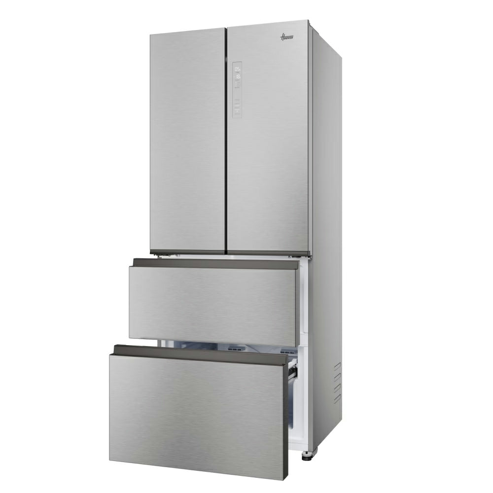 Hoover H-Kühlschrank 700 Maxi 402L Frost Free freistehend French Door Kühl-Gefrierkombination - Platinum Inox | HONFQ2T718EXK