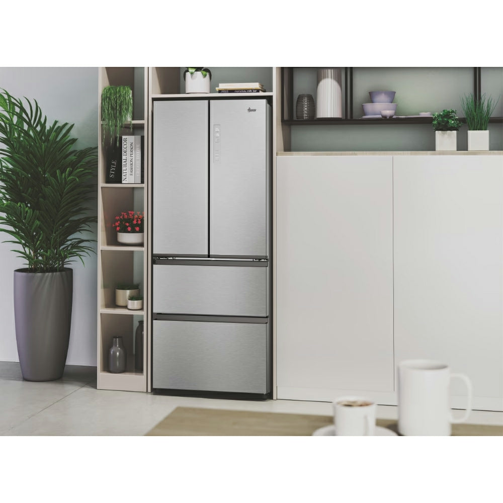 Hoover H-Kühlschrank 700 Maxi 402L Frost Free freistehend French Door Kühl-Gefrierkombination - Platinum Inox | HONFQ2T718EXK