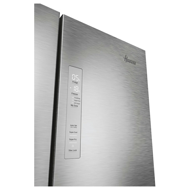Hoover H-Kühlschrank 700 Maxi 402L Frost Free freistehend French Door Kühl-Gefrierkombination - Platinum Inox | HONFQ2T718EXK