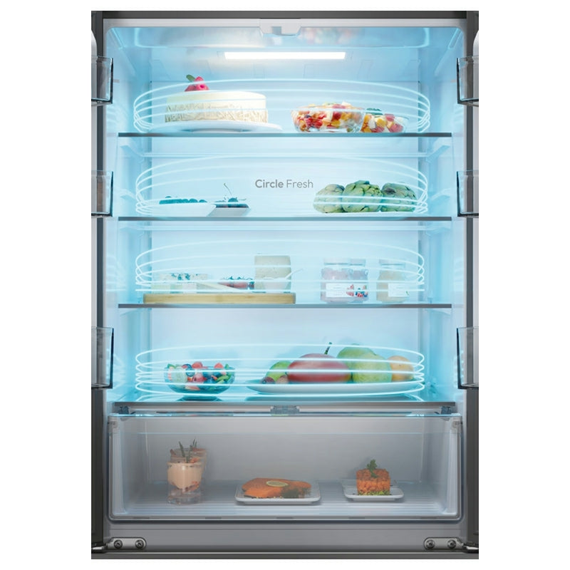 Hoover H-Kühlschrank 700 Maxi 402L Frost Free freistehend French Door Kühl-Gefrierkombination - Platinum Inox | HONFQ2T718EXK