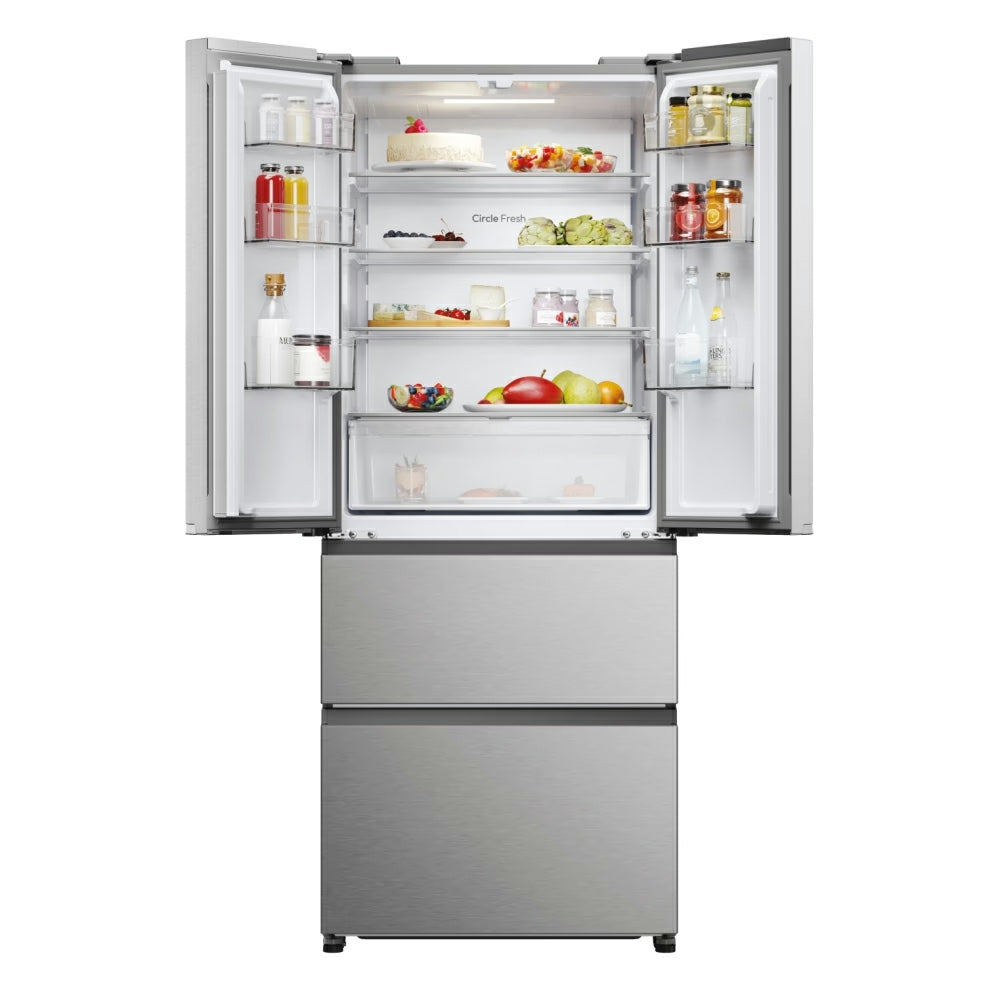 Hoover H-Kühlschrank 700 Maxi 402L Frost Free freistehend French Door Kühl-Gefrierkombination - Platinum Inox | HONFQ2T718EXK