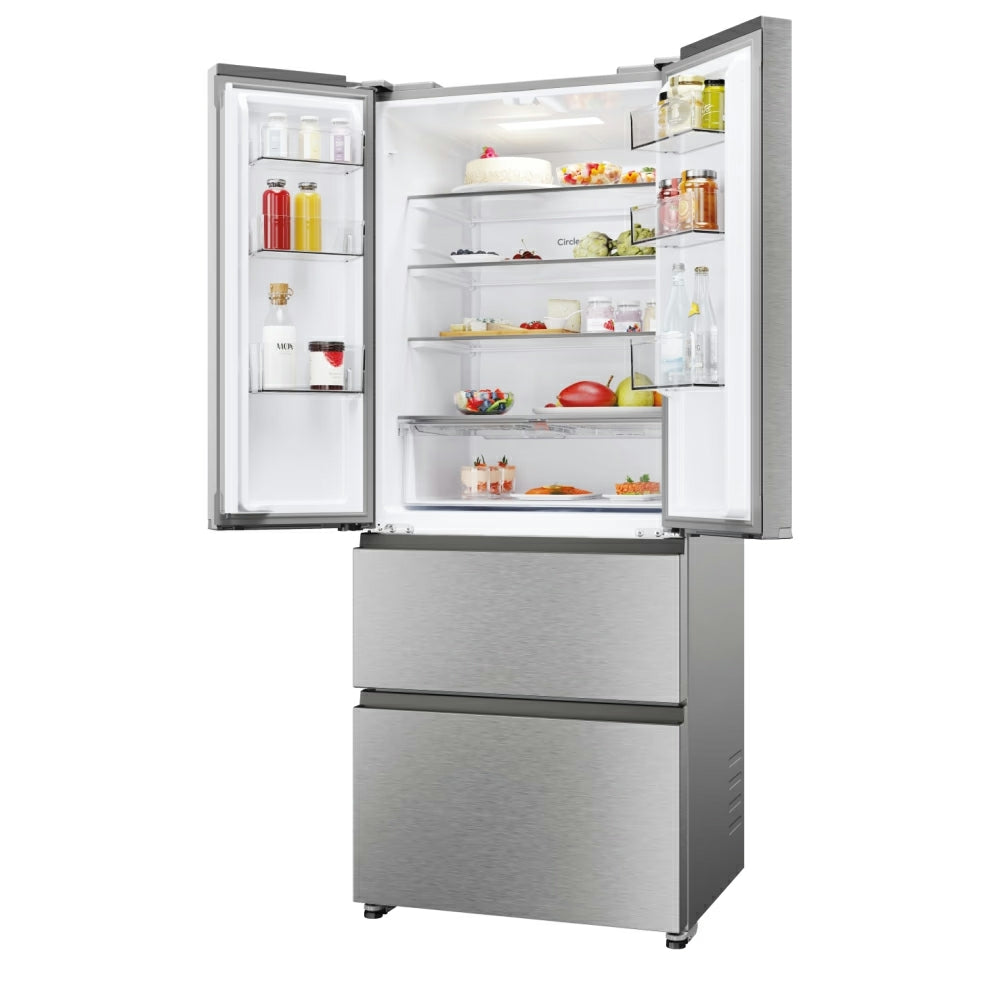 Hoover H-Kühlschrank 700 Maxi 402L Frost Free freistehend French Door Kühl-Gefrierkombination - Platinum Inox | HONFQ2T718EXK