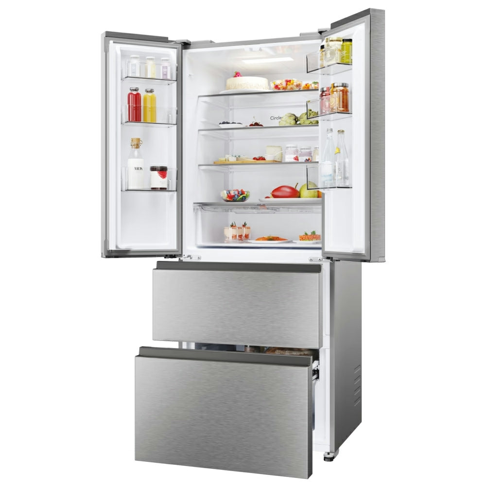 Hoover H-Kühlschrank 700 Maxi 402L Frost Free freistehend French Door Kühl-Gefrierkombination - Platinum Inox | HONFQ2T718EXK