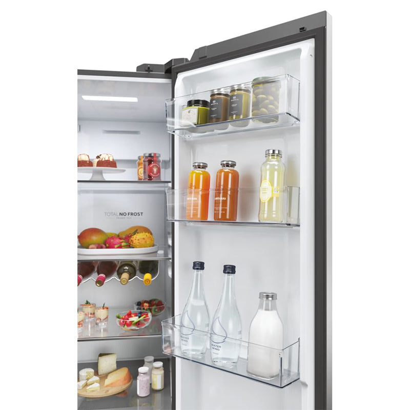 Haier SBS 90 Series 5 601L Frost Free freistehend American Kühl-Gefrierkombination - Platinum Inox | HSW59F18DIMM