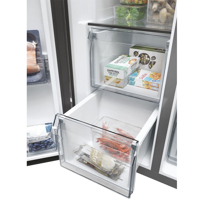 Haier SBS 90 Series 5 601L Frost Free freistehend American Kühl-Gefrierkombination - Platinum Inox | HSW59F18DIMM