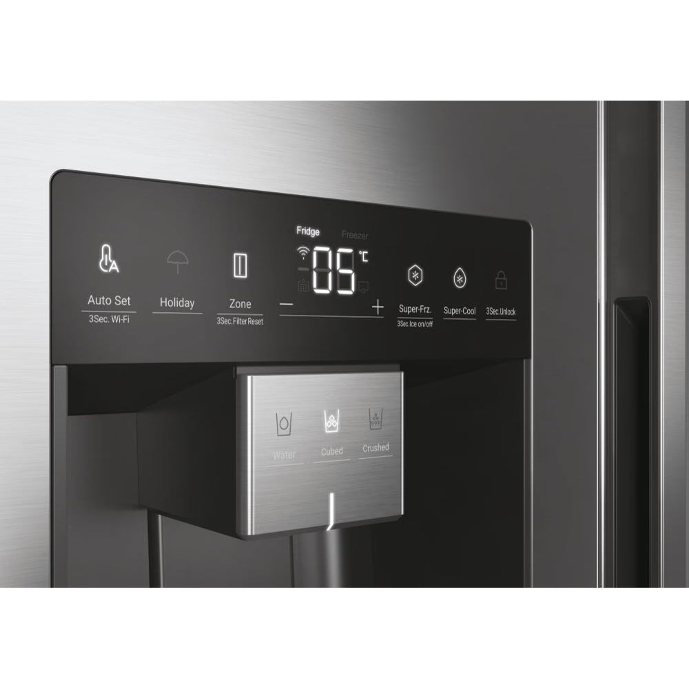 Haier SBS 90 Series 5 601L Frost Free freistehend American Kühl-Gefrierkombination - Platinum Inox | HSW59F18DIMM