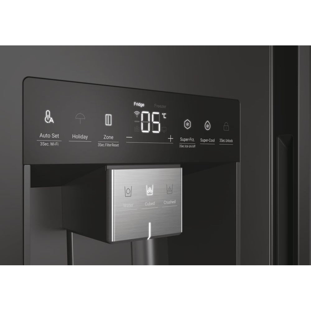 Haier SBS 90 Series 5 601L Frost Free freistehend American Kühl-Gefrierkombination - Slate Schwarz | HSW59F18EIPT