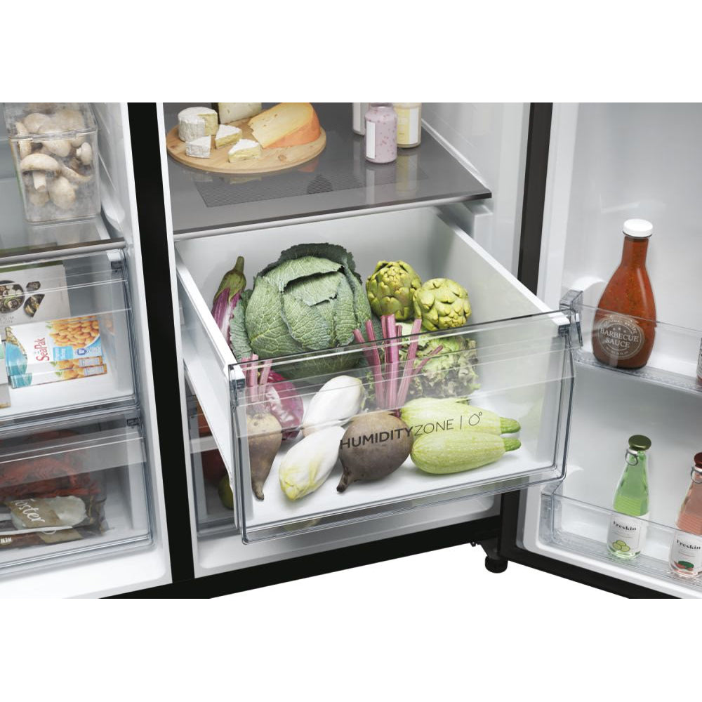 Haier SBS 90 Series 5 601L Frost Free freistehend American Kühl-Gefrierkombination - Slate Schwarz | HSW59F18EIPT