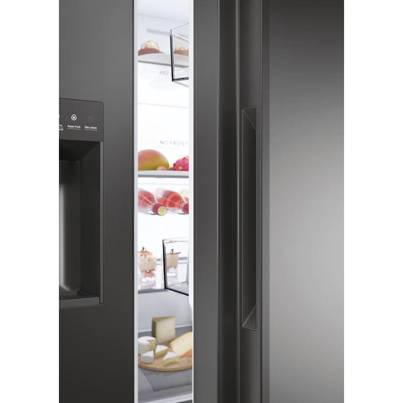 Haier SBS 90 Series 5 601L Frost Free freistehend American Kühl-Gefrierkombination - Slate Schwarz | HSW59F18EIPT