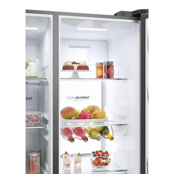 Haier SBS 90 Series 7 601L freistehend American Kühl-Gefrierkombination - Platinum Inox | HSW79F18CIMM