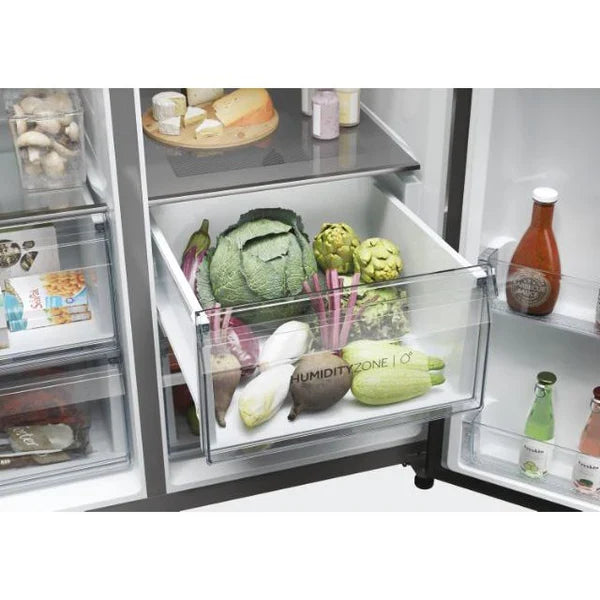 Haier SBS 90 Series 7 601L freistehend American Kühl-Gefrierkombination - Platinum Inox | HSW79F18CIMM
