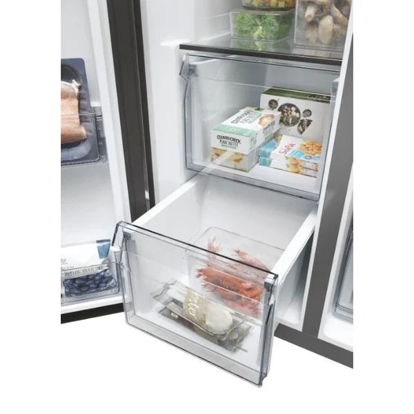 Haier SBS 90 Series 7 601L freistehend American Kühl-Gefrierkombination - Platinum Inox | HSW79F18CIMM