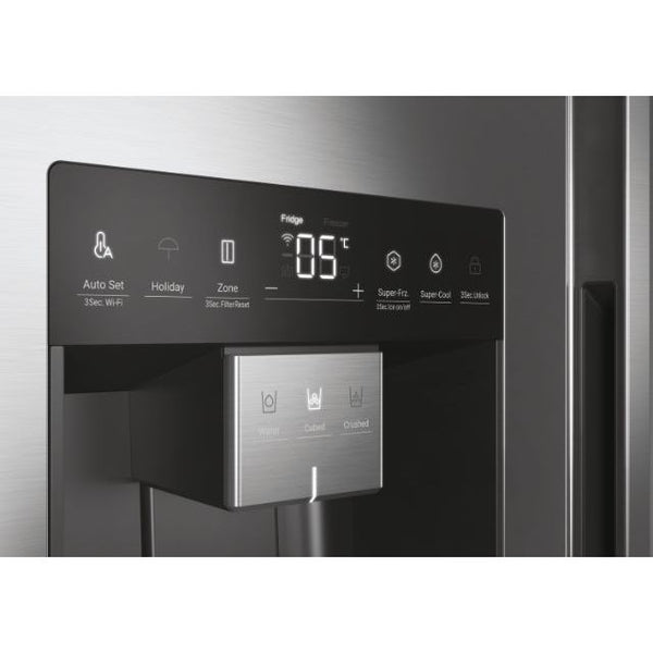 Haier SBS 90 Series 7 601L freistehend American Kühl-Gefrierkombination - Platinum Inox | HSW79F18CIMM