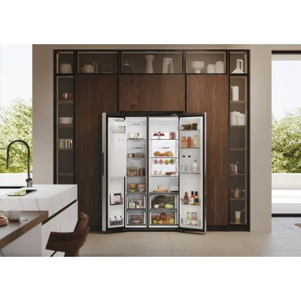 Haier SBS 90 Series 7 601L freistehend American Kühl-Gefrierkombination - Platinum Inox | HSW79F18CIMM