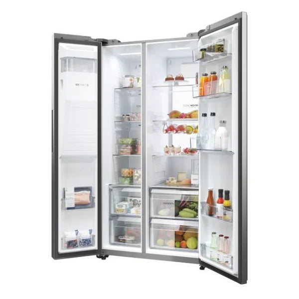 Haier SBS 90 Series 7 601L freistehend American Kühl-Gefrierkombination - Platinum Inox | HSW79F18CIMM