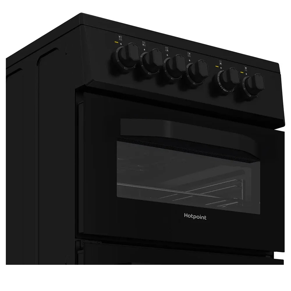 Hotpoint 50CM freistehend Electric Herd - Schwarz | HTE5VCB