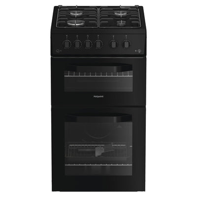 Hotpoint 50CM freistehend Gas Herd - Schwarz | HTG5GCB