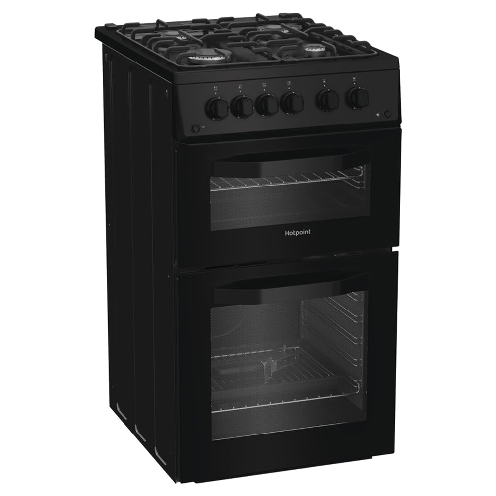 Hotpoint 50CM freistehend Gas Herd - Schwarz | HTG5GCB