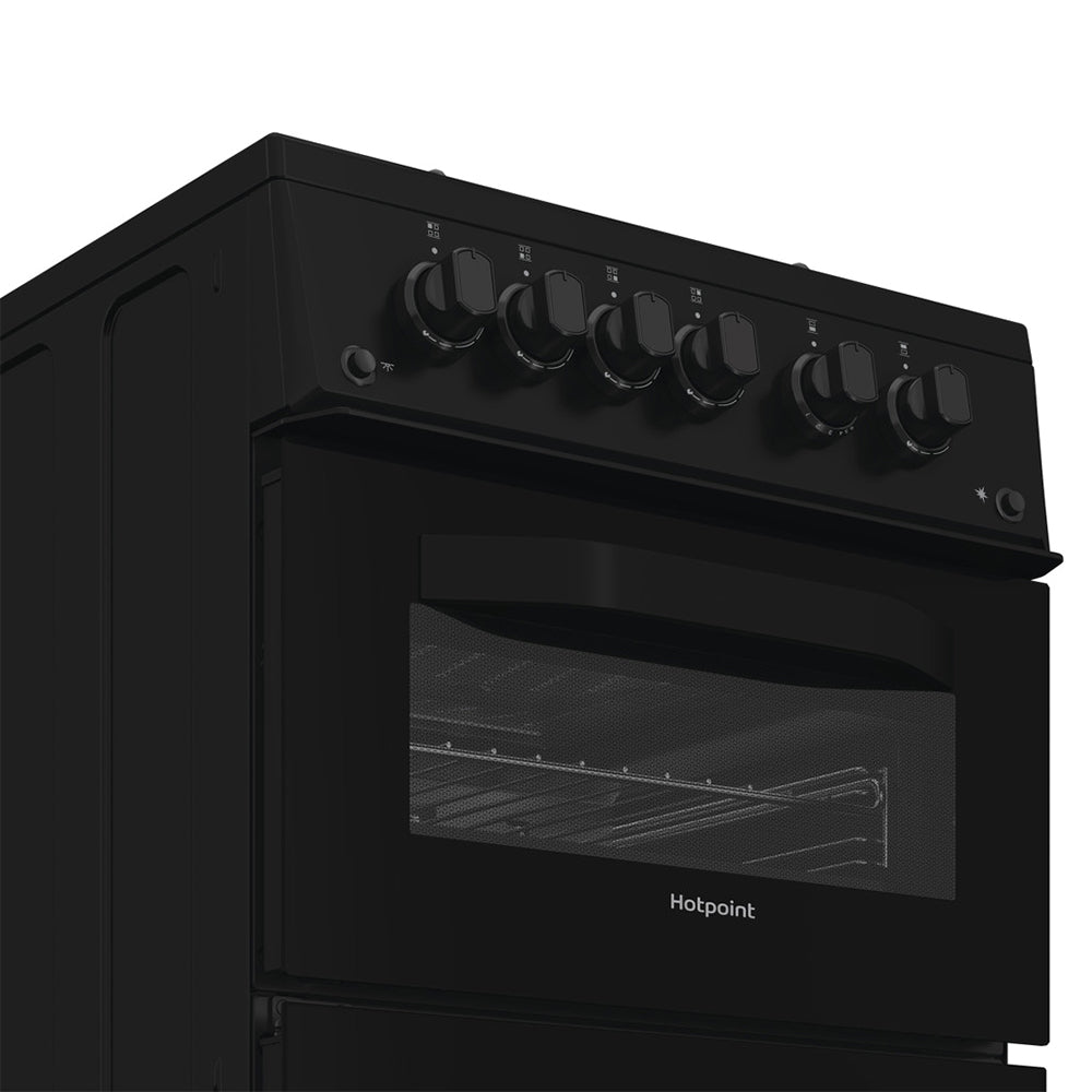 Hotpoint 50CM freistehend Gas Herd - Schwarz | HTG5GCB