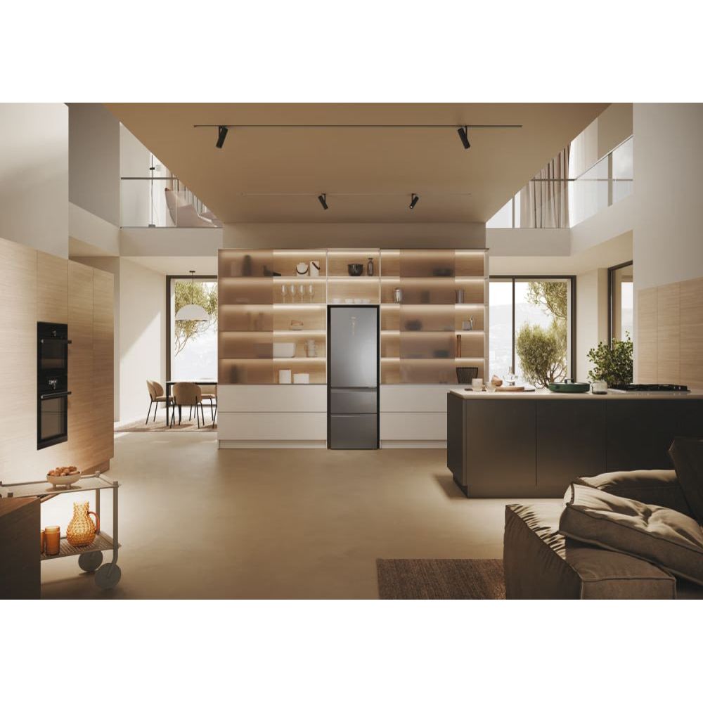 Haier 3D 60 Series 5 360L Frost Free freistehend Kühl-Gefrierkombination - Silber | HTW5618ENMG