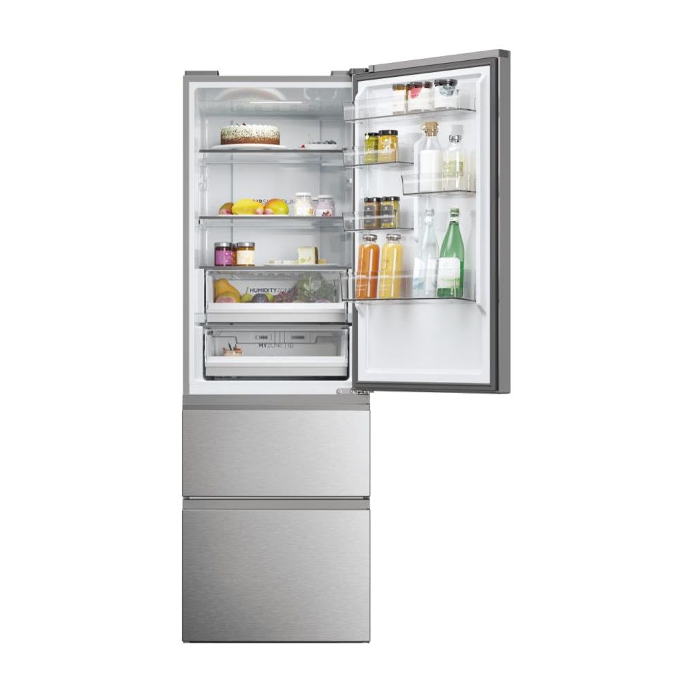 Haier 3D 60 Series 5 360L Frost Free freistehend Kühl-Gefrierkombination - Silber | HTW5618ENMG